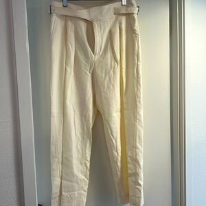 Banana Republic Lined Cream Trousers High Waisted Size 10- needs to be pressed